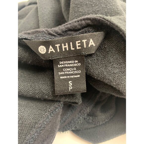 Athleta Womens Black Balance Jumpsuit Size S drawstring waist pockets scoop neck - Picture 2 of 9